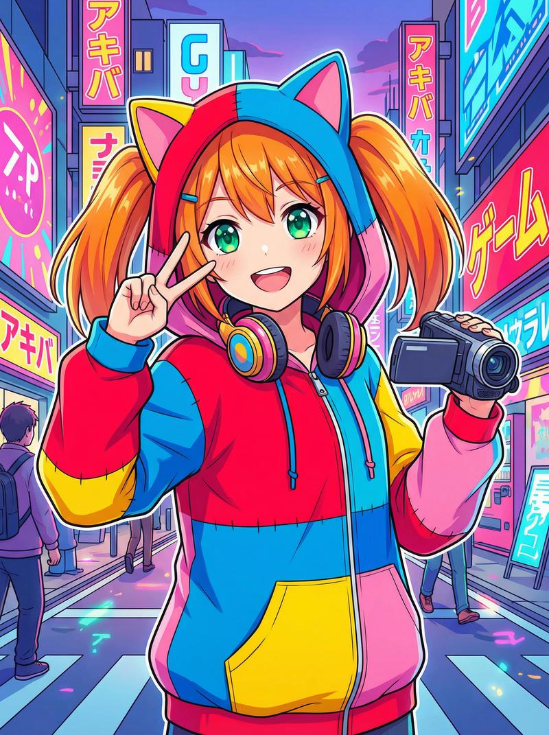 呦呦视频动漫社区-元气橙发少女Cosplay