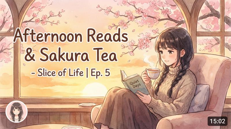 呦呦视频日常动漫-午后阅读与樱花茶-生活动漫